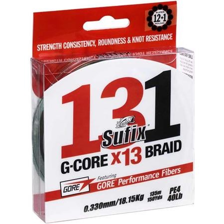 Πλεκτή Πετονιά Sufix 131 G-Core Πράσινο-Κίτρινο (Chartreuse)