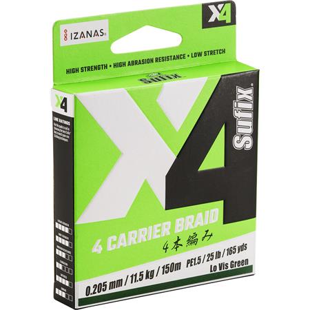Πλεκτή Πετονιά Sufix X4 Braid - Κίτρινο Υψηλήσ Ορατότητασ