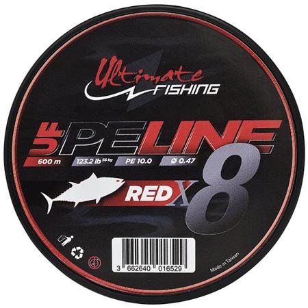 Πλεκτή Πετονιά Ultimate Fishing Uf Pe Line X8 Fighting 600 Red - 600M