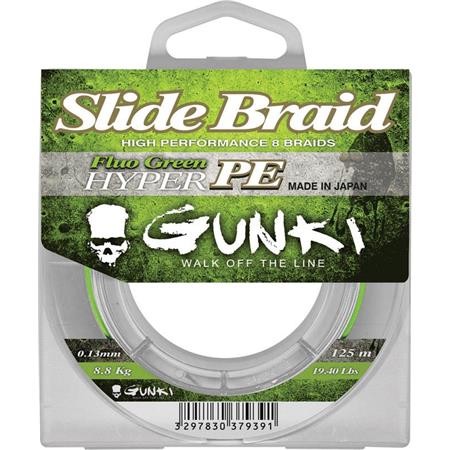 Πλεξίδα Gunki Slide Braid 125 Fluo Green - 125M