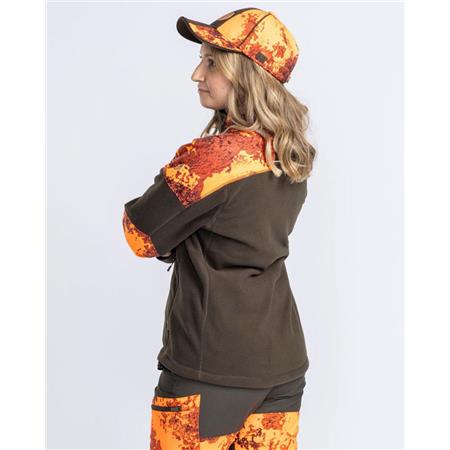 POLAIRE FEMME PINEWOOD SMÅLAND HUNTERS CAMOU FLEECE - MARRON/STRATA BLAZE