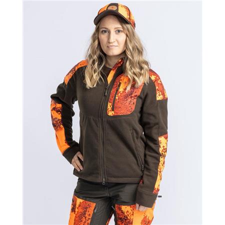 POLAIRE FEMME PINEWOOD SMÅLAND HUNTERS CAMOU FLEECE - MARRON/STRATA BLAZE