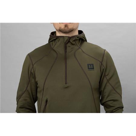 POLAIRE HOMME HARKILA DEER STALKER FULL-ZIP FLEECE HOODIE - WILLOW GREEN