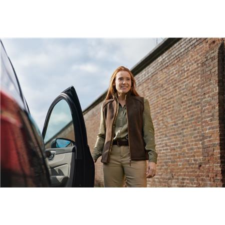 POLAIRE SANS MANCHE FEMME HARKILA SANDHEM SHERPA W - DEMITASSE BROWN