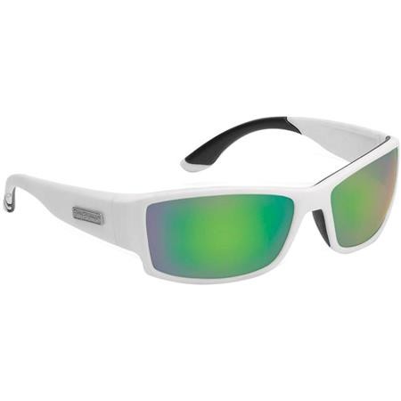 Polarized Sunglasses Flying Fisherman Razor Matte White Amber-Green Mirror