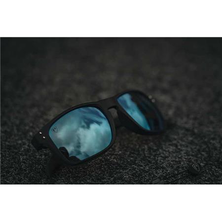 POLARIZED SUNGLASSES FOX RAGE TRANSPARENT BLACK BROWN LENS MIRROR BLUE EYEWEAR