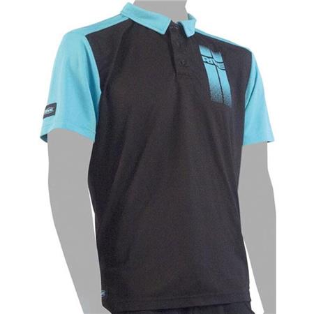 Polo De Mangas Curtas Para Homem Rive Stripes Black Noir/Turquoise