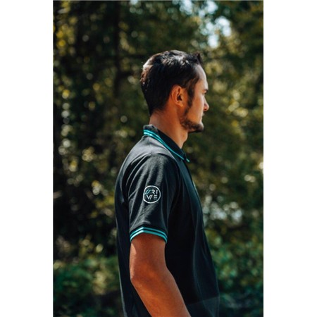 POLO MANCHES COURTES HOMME RIVE - NOIR