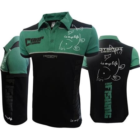 Polo Til Mænd Hot Spot Design Carpfishing Eco - Sort/Grøn