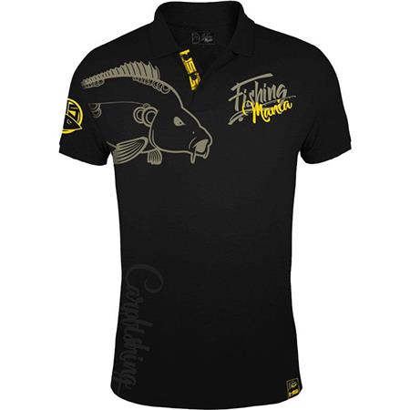 Polo Til Mænd Hot Spot Design Fishing Mania Carpfishing - Sort