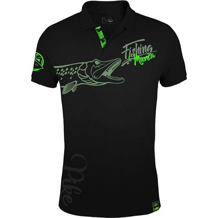 Polo Til Mænd Hot Spot Design Fishing Mania Pike - Sort