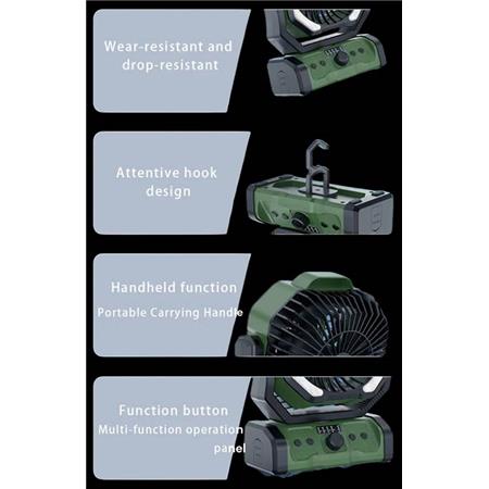 PORTABLE FAN HOLDCARP RECHARGEABLE DOUBLEMOTOR FAN