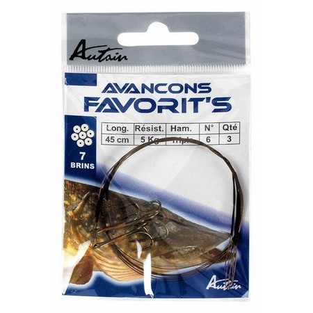 Potrójny Haczyk Montowany Autain Favorit's 45Cm - Pack De 3