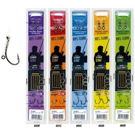 Pre-Rigged Leader Technipêche Technical Rigs Fluorocarbone D-Rig - Pack Of 2