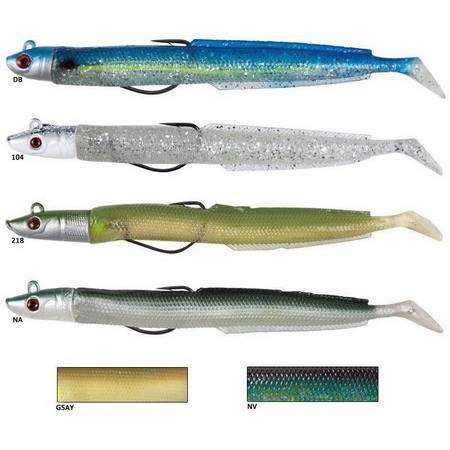 Pre-Rigged Soft Lure Flashmer Blue Equille Junior 10Cm