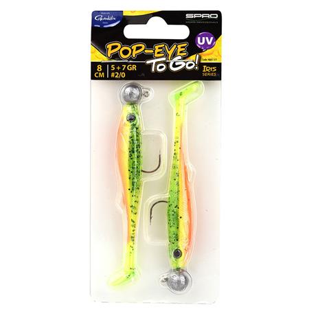 PRE-RIGGED SOFT LURE SPRO IRIS POP-EYE TO GO RUBBER - PACK OF 2