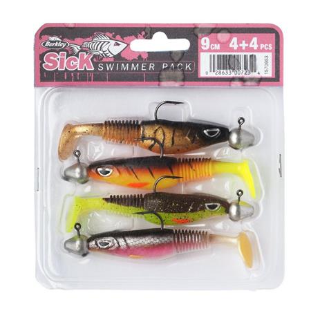 Pre-Rigged Soft Lures Kit Berkley Sick Swimmer Pack