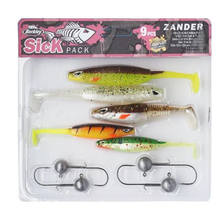 PRE-RIGGED SOFT LURES KIT BERKLEY SICK ZANDER PACK