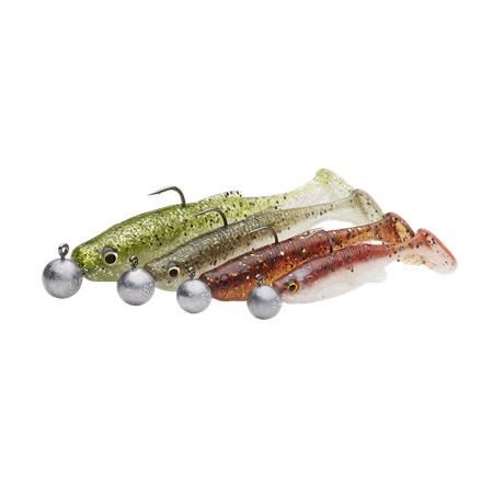 PRE-RIGGED SOFT LURES KIT SAVAGE GEAR FAT MINNOW T-TAIL RTF