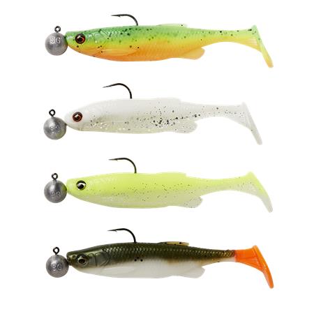 Pre-Rigged Soft Lures Kit Savage Gear Fat Minnow T-Tail Rtf