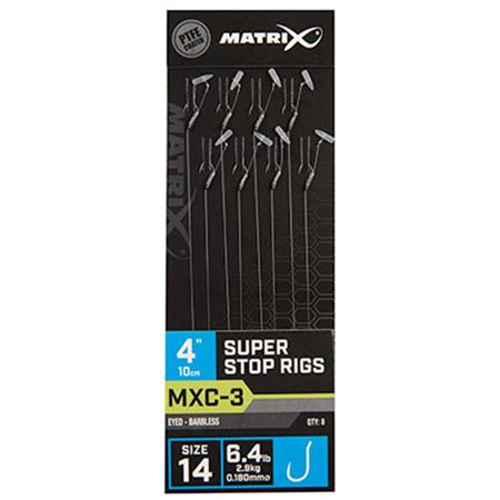 Pre-Tied Hook Fox Matrix Mxc-3 4” Super Stop Rigs - Pack Of 8