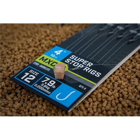 PRE-TIED HOOK FOX MATRIX MXC-3 4” SUPER STOP RIGS - PACK OF 8