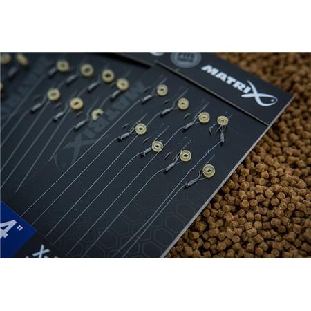 PRE-TIED HOOK FOX MATRIX MXC-4 4” X-STRONG BAIT BAND RIGS - PACK OF 8