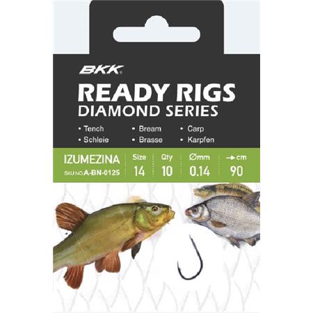 Προδεμένο Αγκίστρι Bkk Ready Rig Diamond Izumezina Bn - Paketo 10