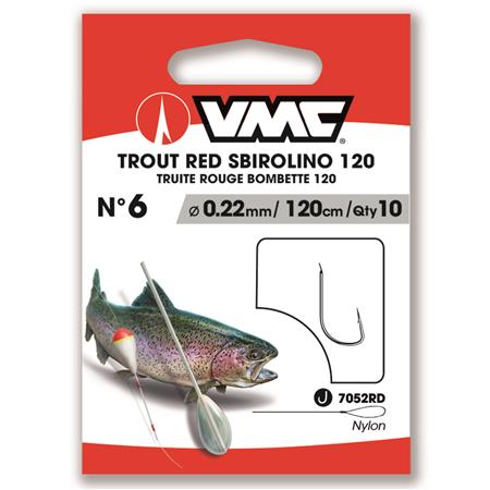 Προδεμένο Αγκίστρι Vmc Trout Red Sbirolino 120