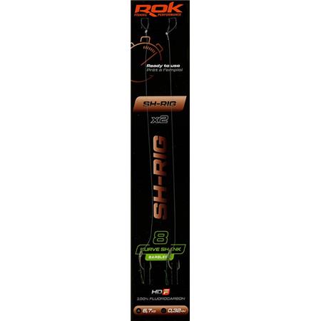 Przypon Rok Fishing Soft Hair Sh-Rig Curve Shank Barbless - Pack De 2
