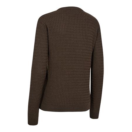 PULL FEMME DEERHUNTER LADY HARRINGTON CABLE KNIT - BROWN MELANGE