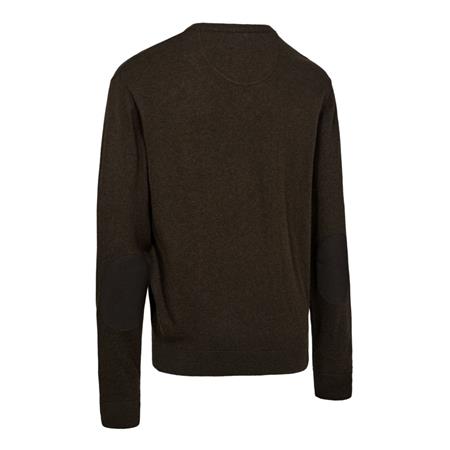 PULL HOMME DEERHUNTER TRICOT COL EN V HARRINGTON - BROWN MELANGE