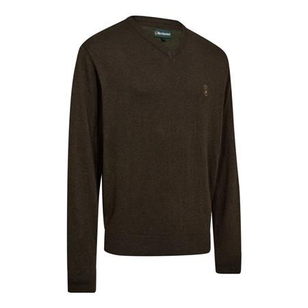 Pull Homme Deerhunter Tricot Col En V Harrington - Brown Melange