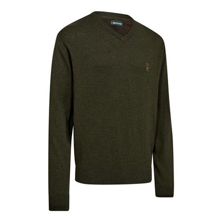 Pull Homme Deerhunter Tricot Col En V Harrington - Forest Ember Melange