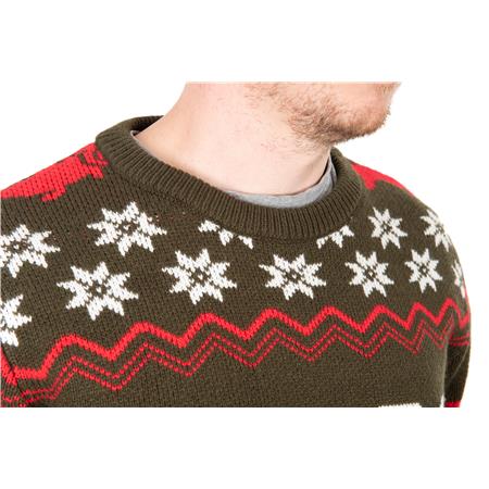 PULL HOMME FOX XMAS JUMPER - KAKI