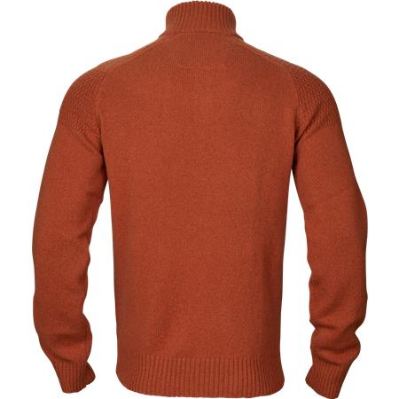 PULL HOMME HARKILA VINCENT MERINO HALF ZIP - BOMBAY BROWN
