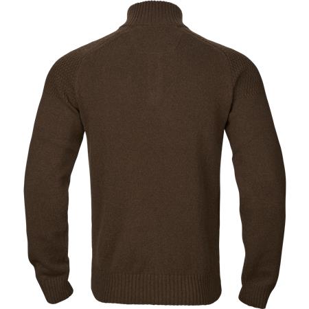 PULL HOMME HARKILA VINCENT MERINO HALF ZIP - DEMITASSE BROWN