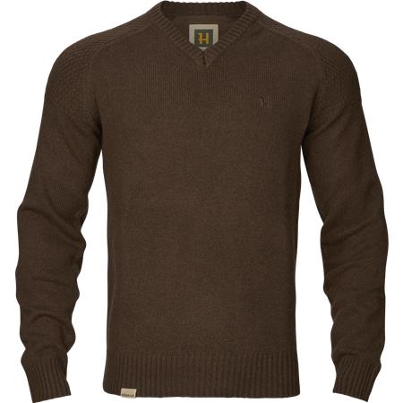 Pull Homme Harkila Vincent Merino V-Neck - Demitasse Brown