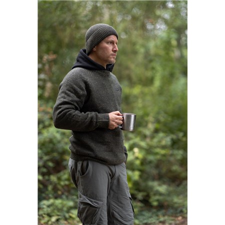 PULL HOMME KORDA MINDSET FISHERMAN KNITTED SWEATER - DARK OLIVE