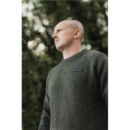 PULL HOMME KORDA MINDSET FISHERMAN KNITTED SWEATER - DARK OLIVE