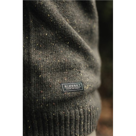 PULL HOMME KORDA MINDSET FISHERMAN KNITTED SWEATER - DARK OLIVE