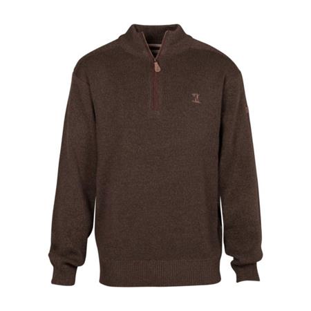 Pull Homme Percussion Brode Col Cheminee - Percussion - Marron