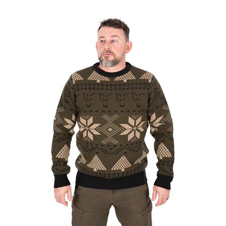 Pull Voor Mannen - Kaki Fox Festive Jumper - Kaki