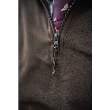 PULLOVER FÜR HERREN SEELAND BENJAMIN HALF ZIP - DARK BROWN