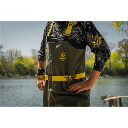 PVC-VADERS BLACK CAT GREEN BOOTED WADERS
