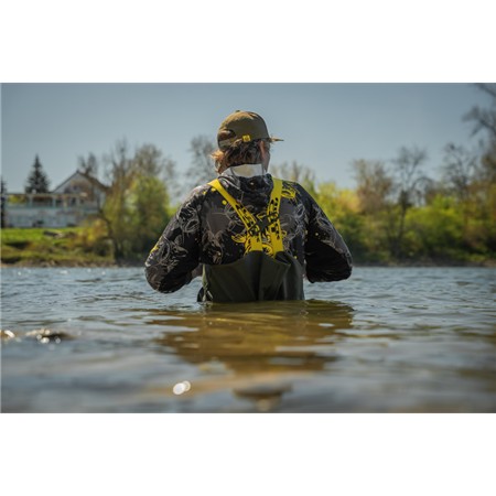 PVC-VADERS BLACK CAT GREEN BOOTED WADERS