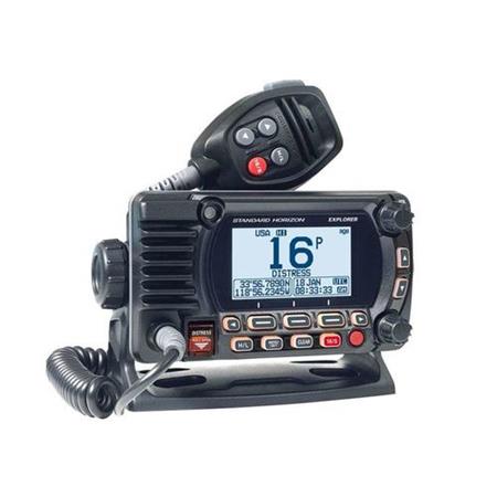 Radio Vhf Fija Clase D Ipx8 Negra Con Antena Gps Interna Y Opción Ram4 Standard Horizon