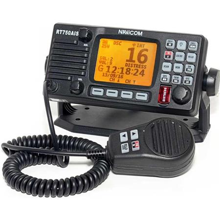 Radio Vhf Fixe Navicom Rt750 Ais/Nmea 2000 Avec Antenne Gps Et Recepteur Ais Integre Encastrable Ou Sur Etrier