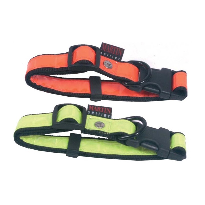 Reflective hunting adjustable dog collar martin sellier