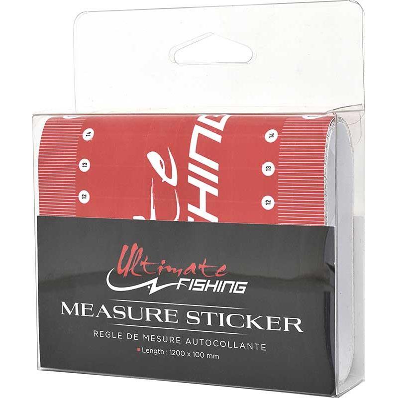 Regle autocollante ultimate fishing measure sticker uf - noir et rouge